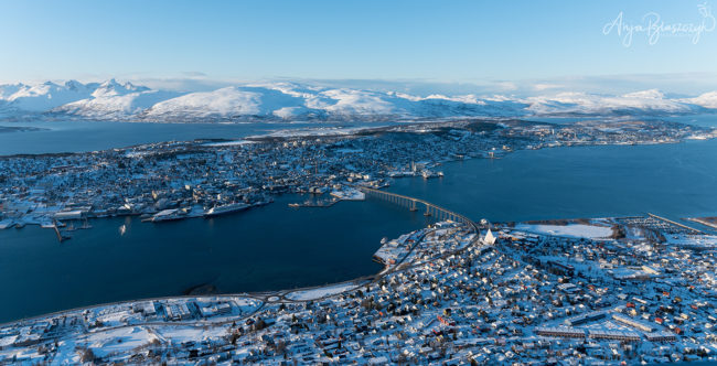 Tromsø Hausberg Storsteinen Tromsø von oben